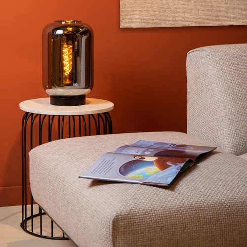 Lucide JOANET - Table lamp - Ø 22 cm - 1xE27 - Smoke Grey - atmosphere 1